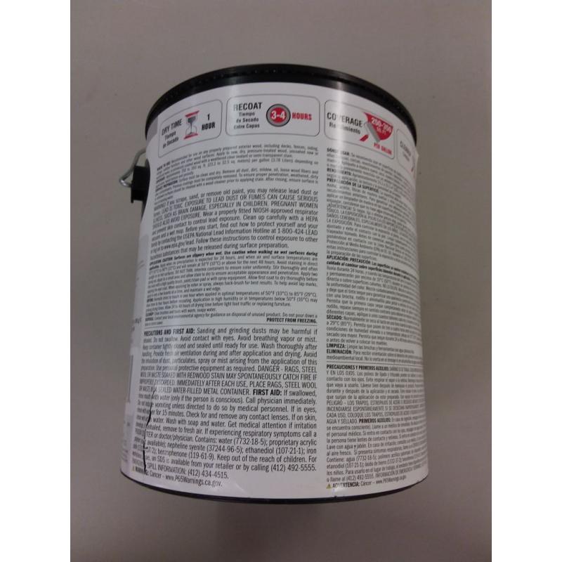 Glidden Redwood Stain, One gallon Exterior semi-transparent Red Stain