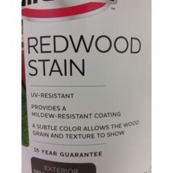 Glidden Redwood Stain, One gallon Exterior semi-transparent Red Stain