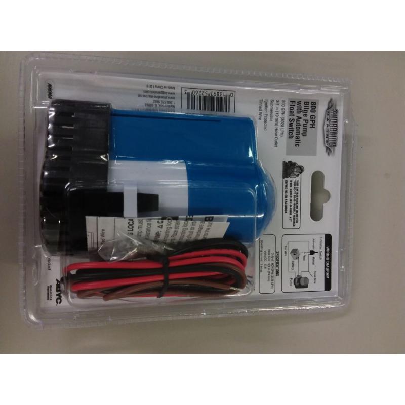 Shoreline Marine 3/4in Hose Outlet 800GPH Bilge Pump with Automatic Float Switch