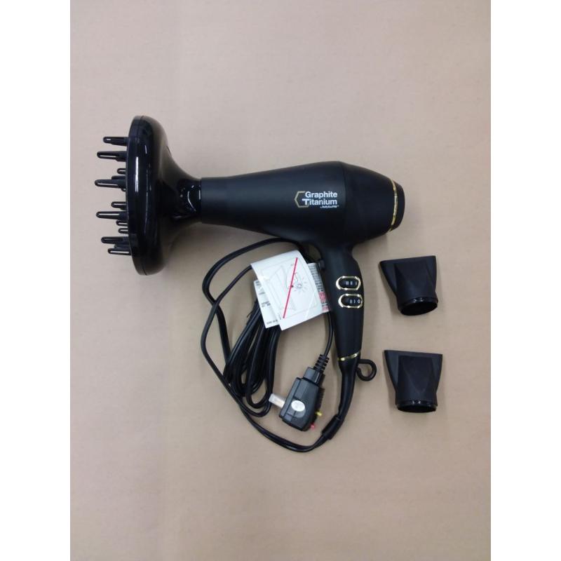 Graphite Titanium Ionic Hair Dryer With Diffuser