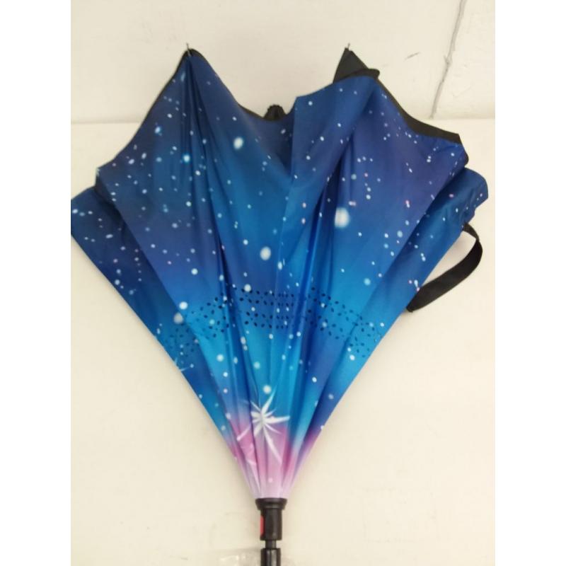 Double Layer Inverted Umbrella with C-Shaped Handle