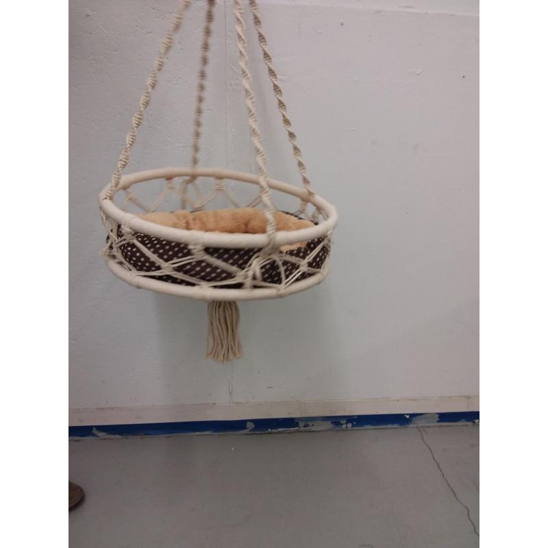 Macramé Hanging Cat Hammock