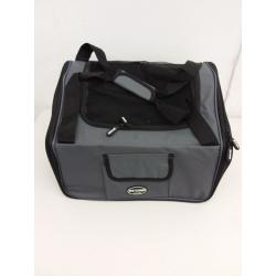 Folding Pet Car Seat Carrier Travel Portable Bag for Dog Cat, Gray/Black