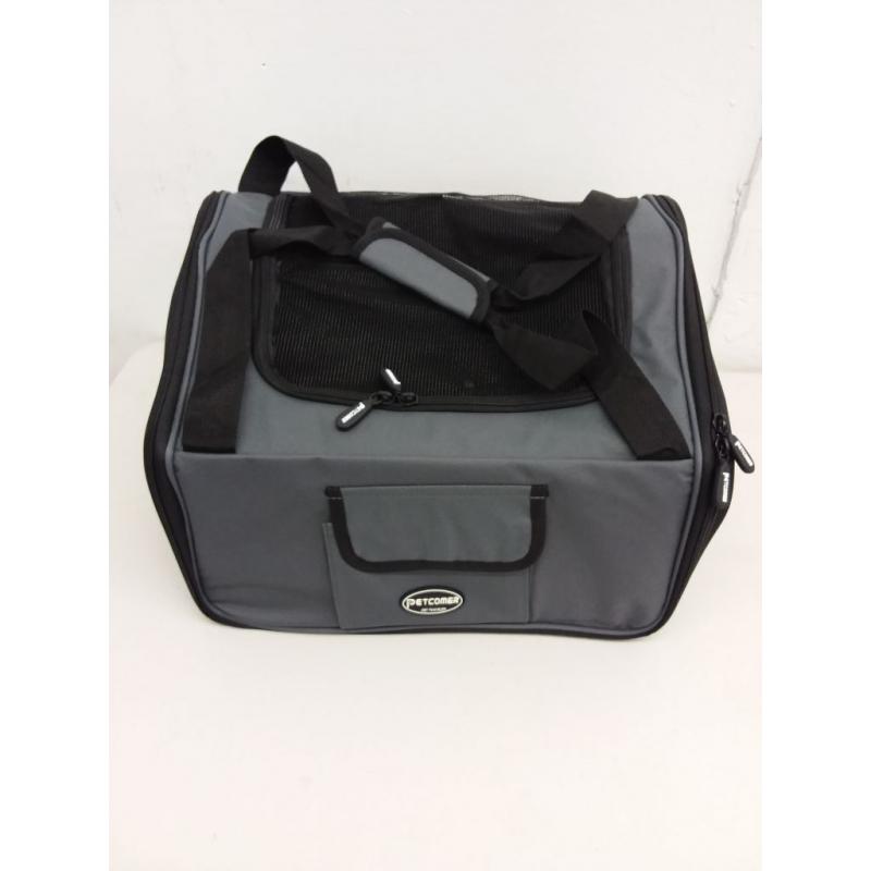 Folding Pet Car Seat Carrier Travel Portable Bag for Dog Cat, Gray/Black