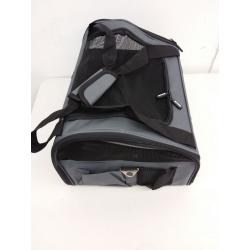 Folding Pet Car Seat Carrier Travel Portable Bag for Dog Cat, Gray/Black