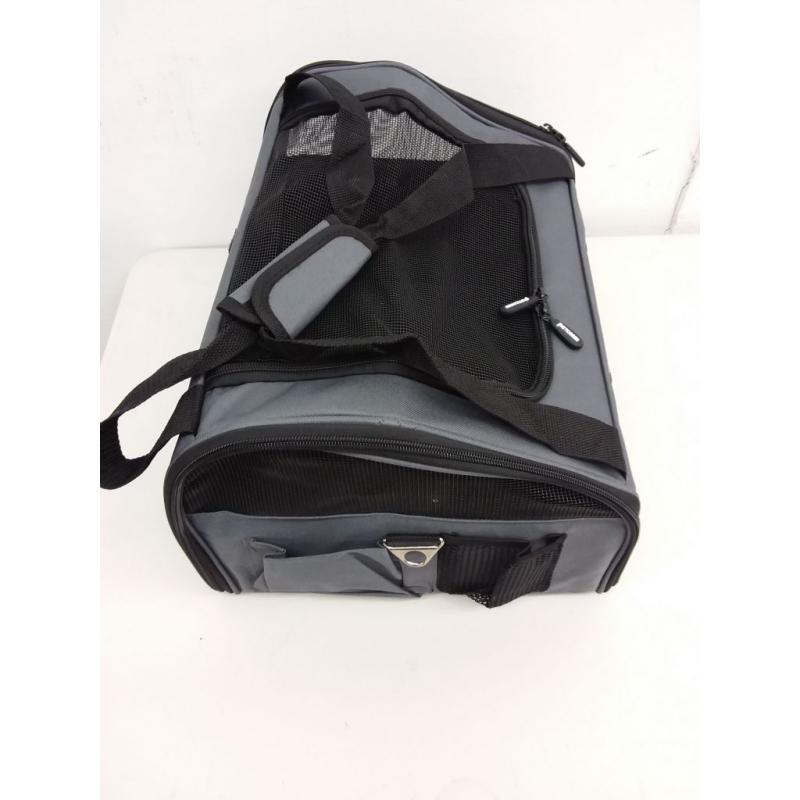 Folding Pet Car Seat Carrier Travel Portable Bag for Dog Cat, Gray/Black