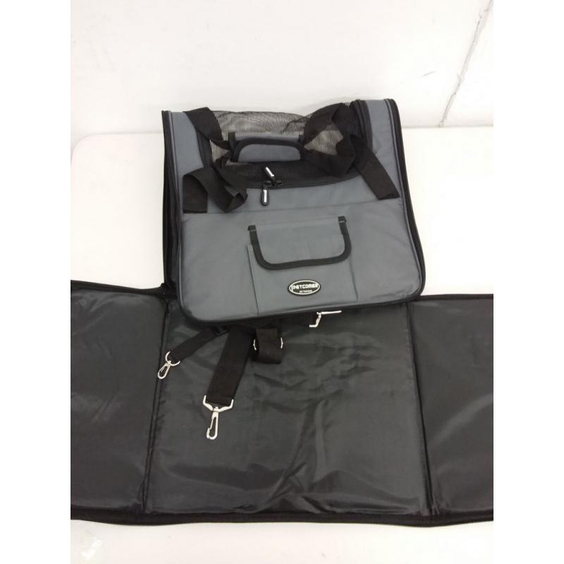 Folding Pet Car Seat Carrier Travel Portable Bag for Dog Cat, Gray/Black
