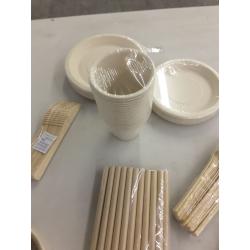 Compostable Disposable Dinner Knives, Spoons, Cups And Straws