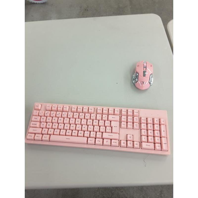 Pink Keyboard and Mouse Combo