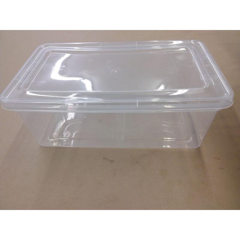 5Qt Stackable Plastic Lidded Closet Organizer Box - Clear - 20 Pack