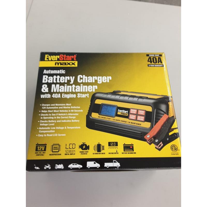 Everstart Maxx Automatic Battery Charger & Maintainer With 40 A Engine Start
