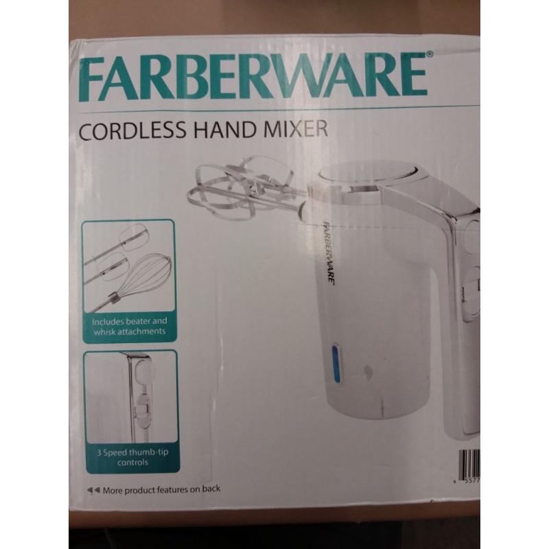 Cordless Rechargeable 3 Speed Hand Mixer