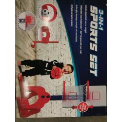3-in-1 Sports Set; Basketball, Soccer, and Golf; Ages 3+