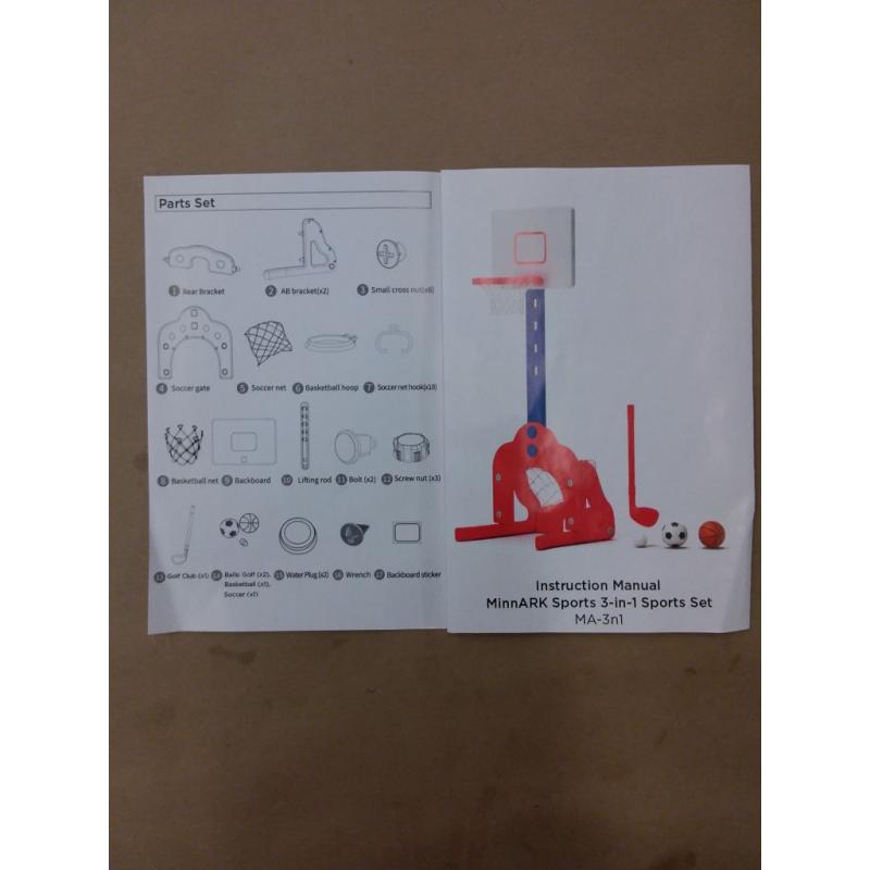 3-in-1 Sports Set; Basketball, Soccer, and Golf; Ages 3+
