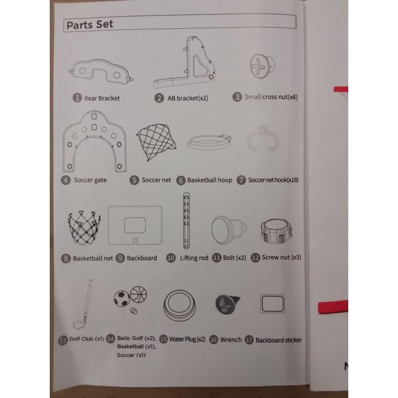 3-in-1 Sports Set; Basketball, Soccer, and Golf; Ages 3+