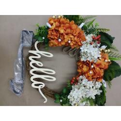 18 Inch Fall Wreath, Wreath for Front Door, Hydrangea Wreath, Autumn Wreath