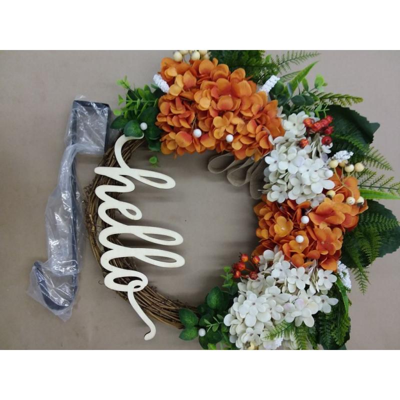 18 Inch Fall Wreath, Wreath for Front Door, Hydrangea Wreath, Autumn Wreath