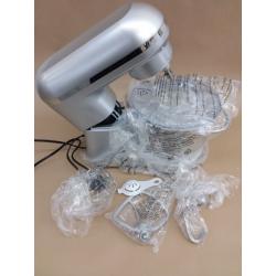 Stand Mixer,6.5-QT 660W 6-Speed Tilt-Head Food Mixer, Silver