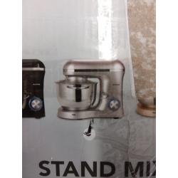 Stand Mixer,6.5-QT 660W 6-Speed Tilt-Head Food Mixer, Silver