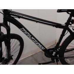 Mongoose Excursion Men's Mountain Bike, 29 inch wheels, 21 speeds, black / white