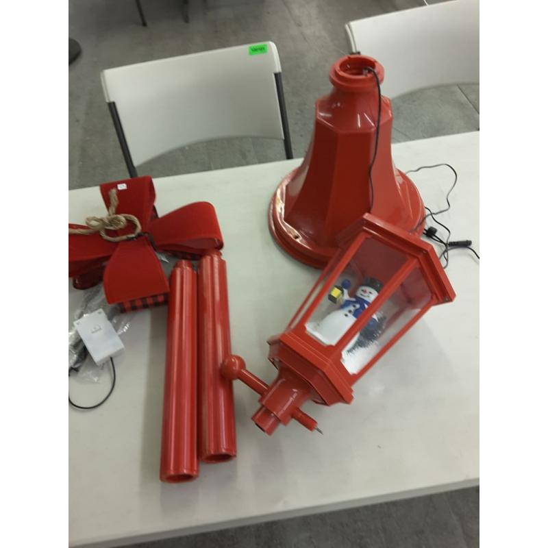 Holiday Time Snow Blowing, Muscial Snowman Lamppost, 56IN