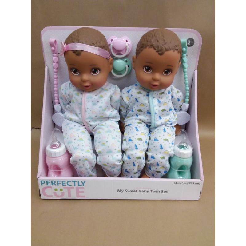 Perfectly Cute Boy Girl Twins Brown Hair - Brown eyes