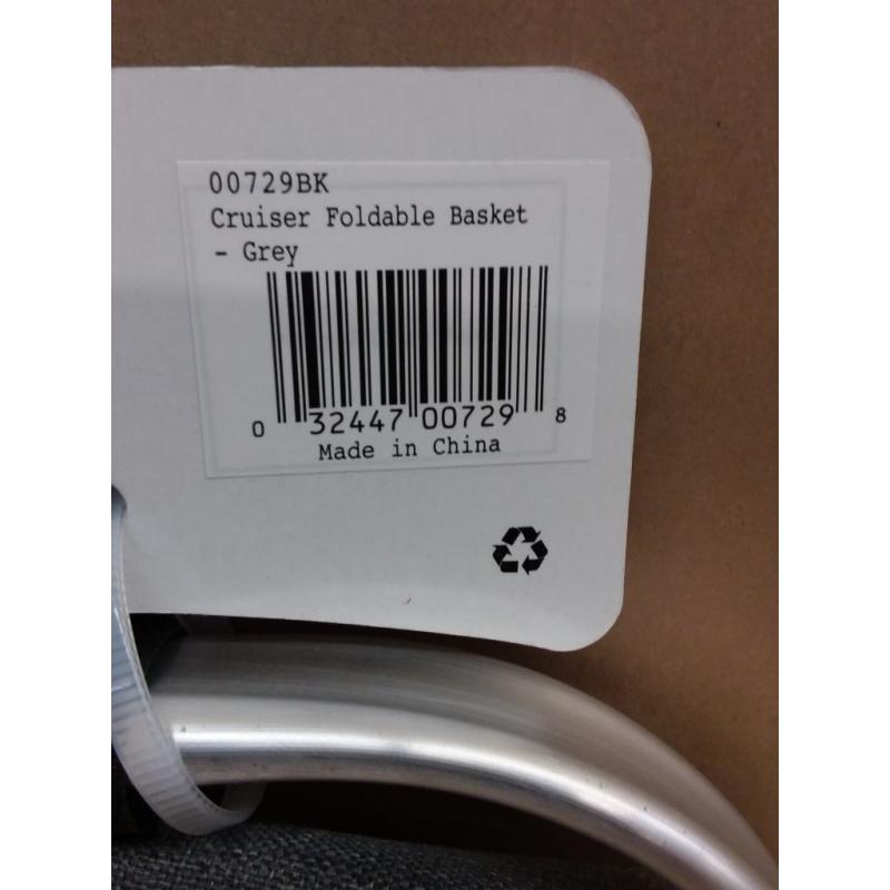 Huffy Designer Foldable Basket - Gray