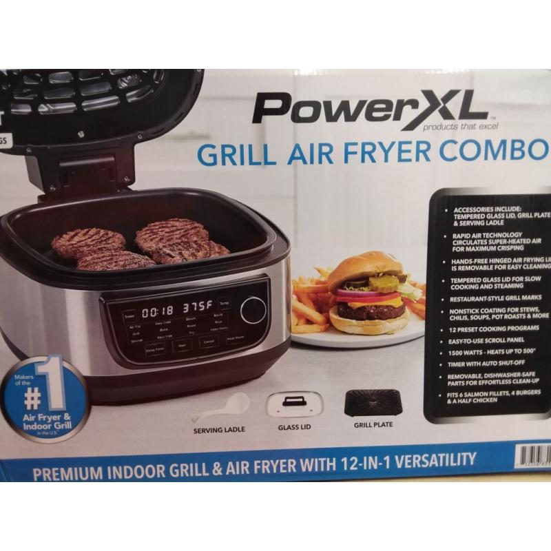 PowerXL Grill Air Fryer Combo - Silver