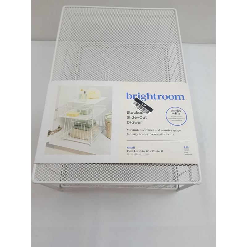 Small Stackable Slide Out Drawer White - Brightroom