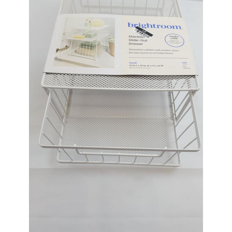 Small Stackable Slide Out Drawer White - Brightroom