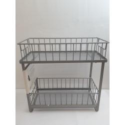 Two Tiered Slide Out Organizer Brushed Nickel - Brightroom