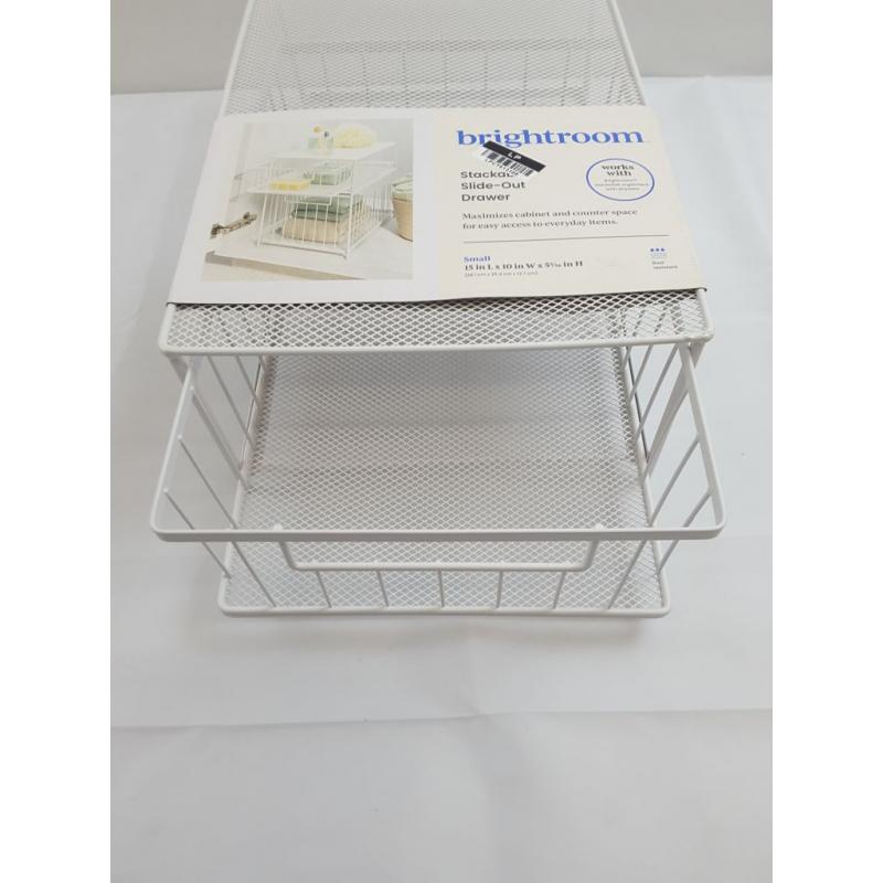 Small Stackable Slide Out Drawer White - Brightroom