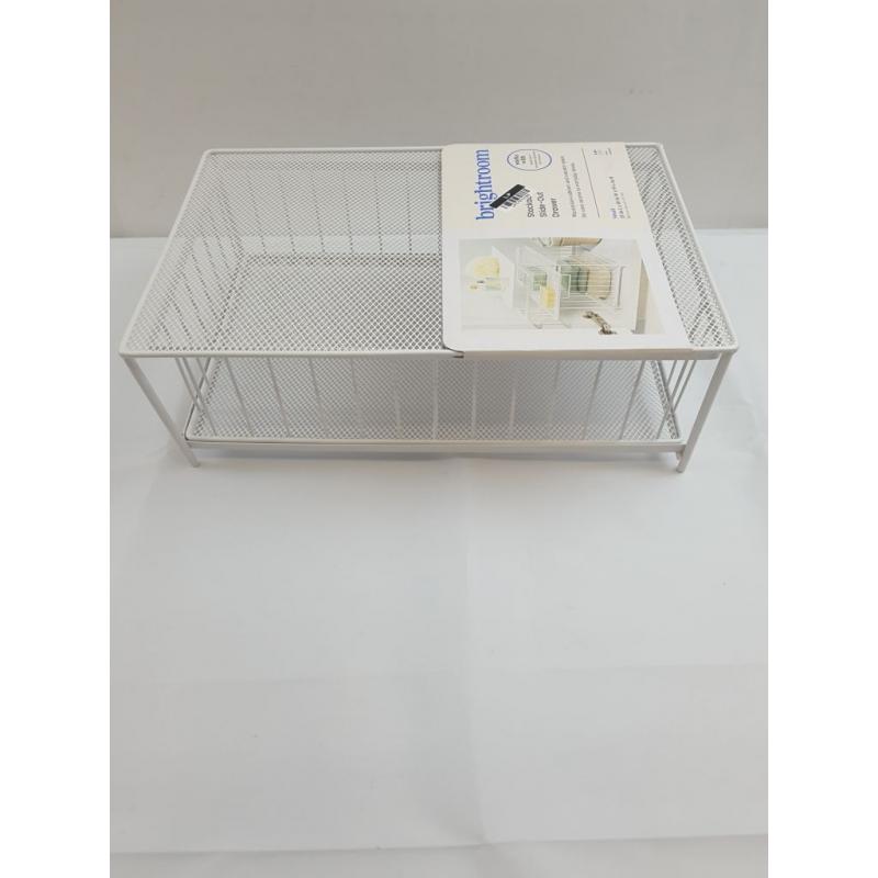 Small Stackable Slide Out Drawer White Brightroom