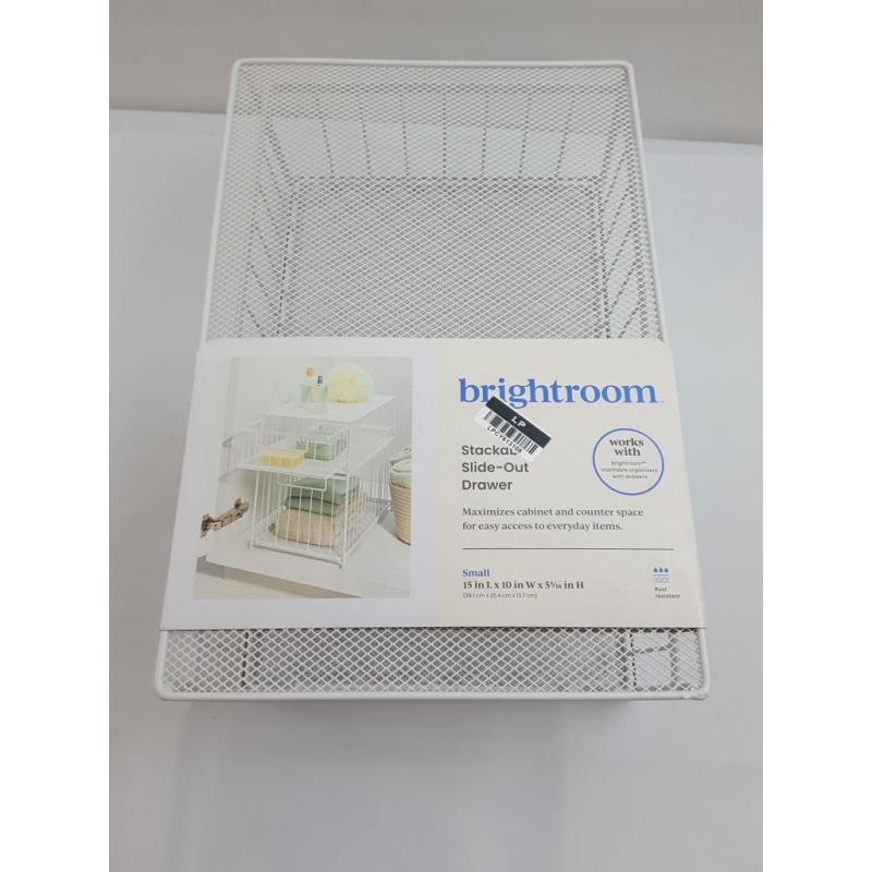 Small Stackable Slide Out Drawer White - Brightroom