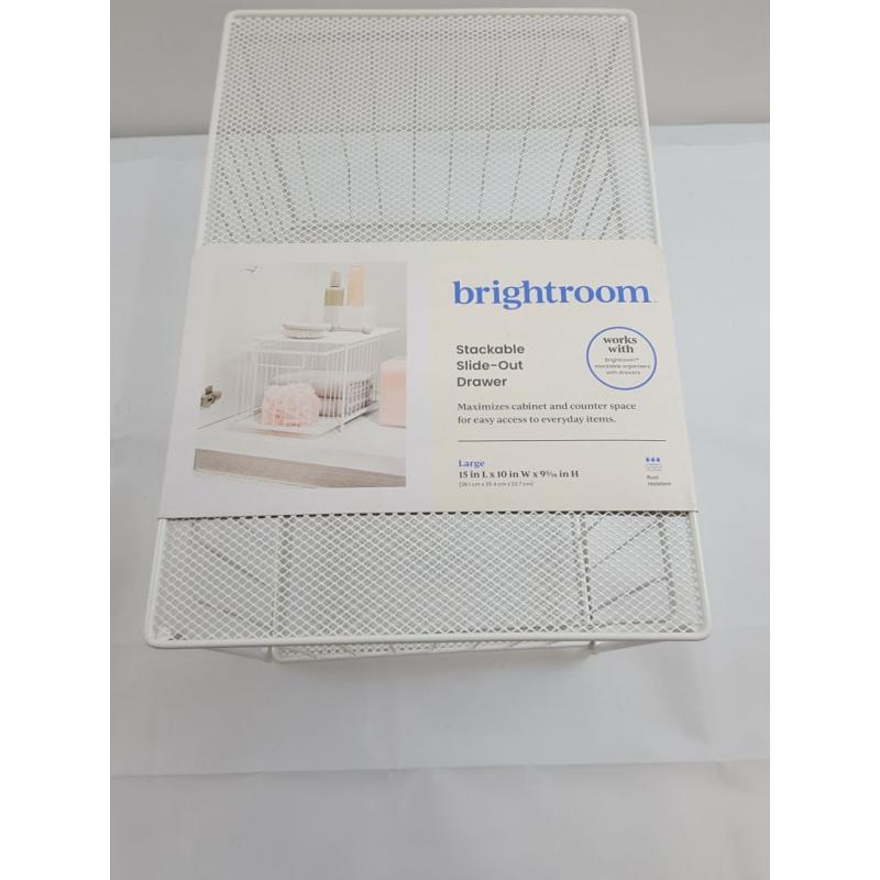 Large Stackable Slide Out Drawer White - Brightroom