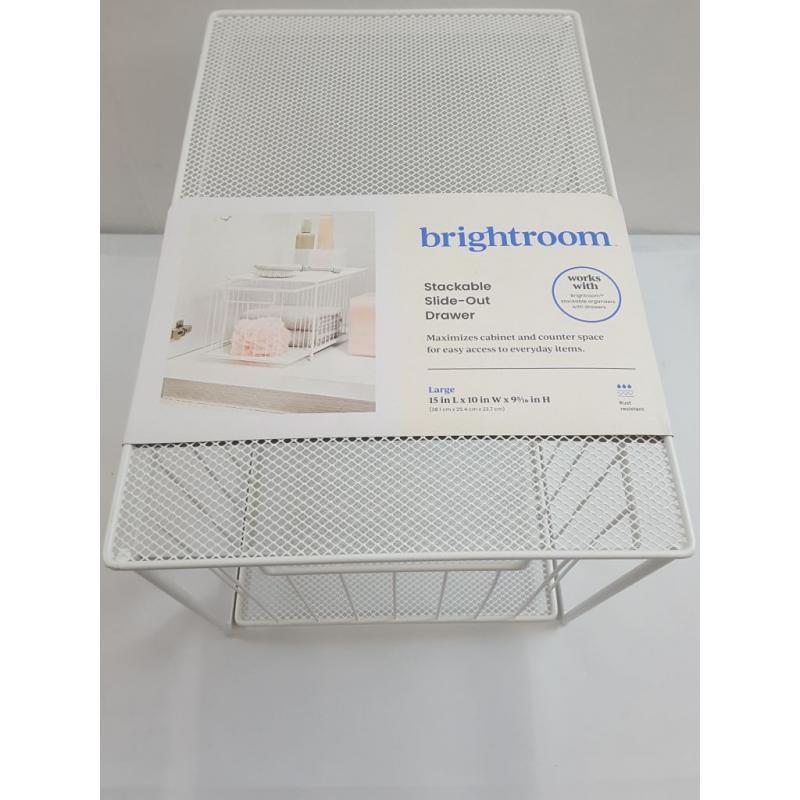 Large Stackable Slide Out Drawer White - Brightroom