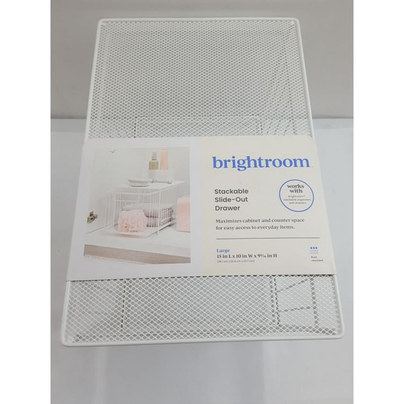 Large Stackable Slide Out Drawer White - Brightroom
