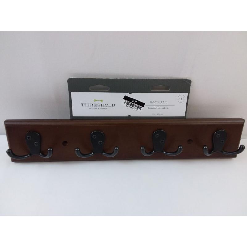 16 Rack with Double Prong Hook - Cocoa/Soft Iron - Threshold