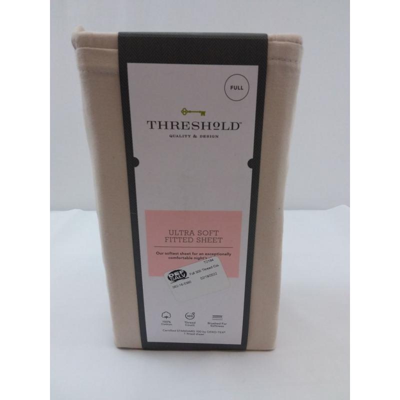 Full 300 Thread Count Ultra Soft Fitted Sheet True Khaki - Threshold