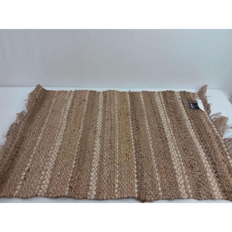 2' x 3' Natural Jute Variegated Stripe Area Rug Cream - Hearth & Hand with Magnolia