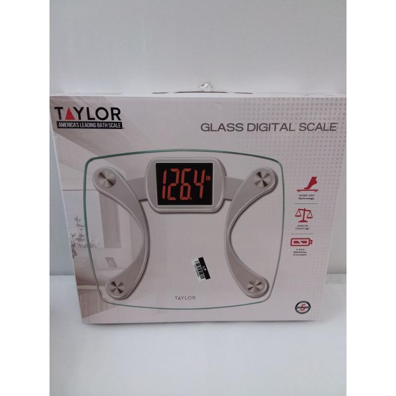 Digital Glass Stainless Steel Bathroom Scale Clear/Silver