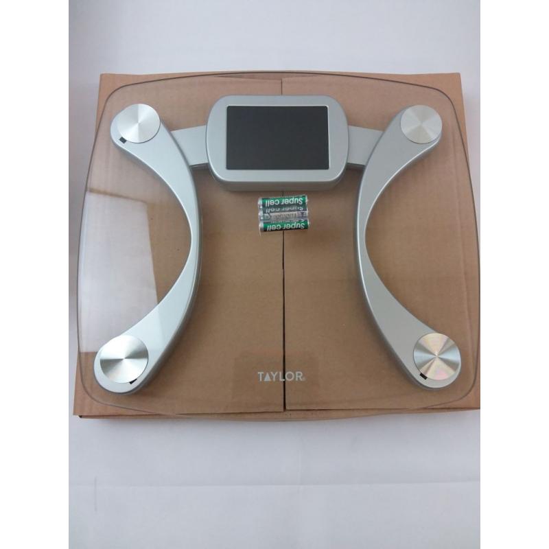 Digital Glass Stainless Steel Bathroom Scale Clear/Silver