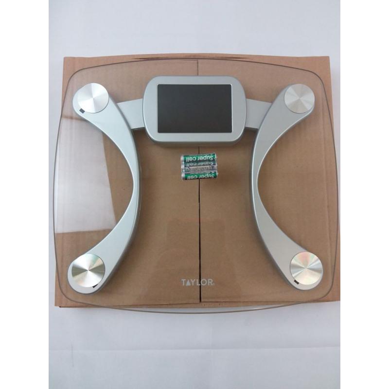 Digital Glass Stainless Steel Bathroom Scale Clear/Silver