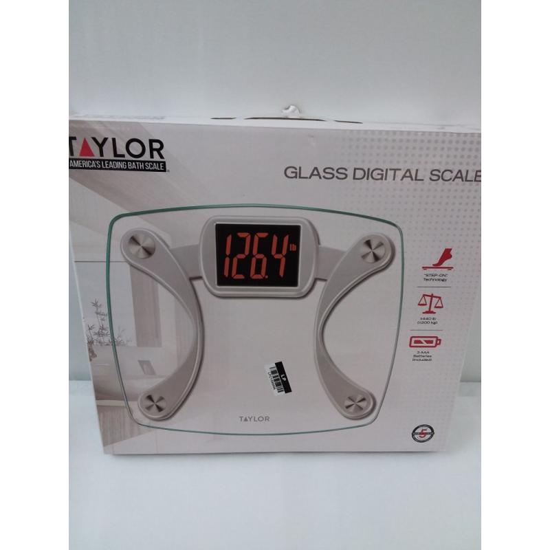 Digital Glass Stainless Steel Bathroom Scale Clear/Silver