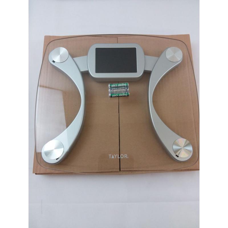 Digital Glass Stainless Steel Bathroom Scale Clear/Silver