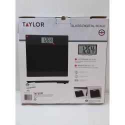 Glass Digital Scale with Anti-Slip Mat Gray/Black - Taylor