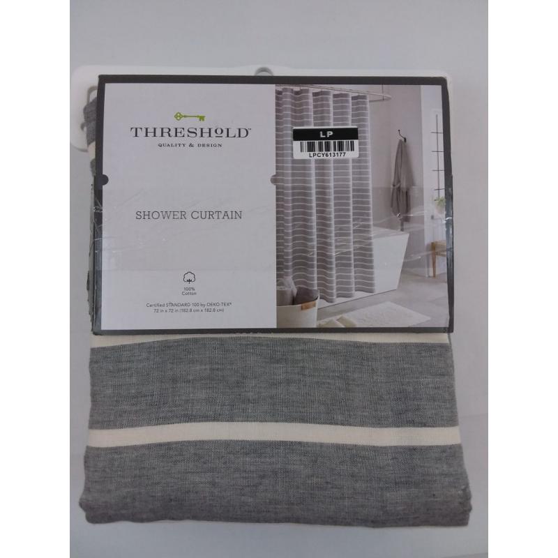 Stripe Shower Curtain Radiant Gray