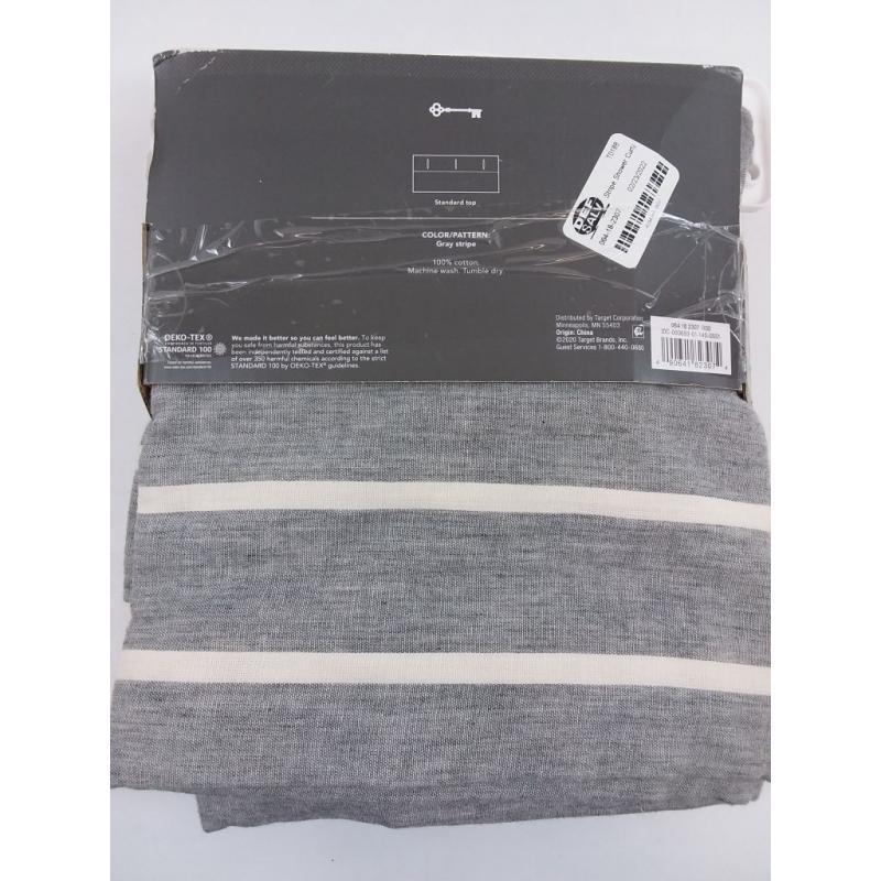 Stripe Shower Curtain Radiant Gray