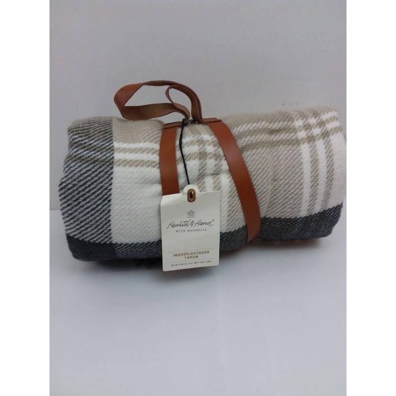 Outdoor Fall Tartan Plaid Fringe Throw Blanket - Hearth & Hand with Magnolia