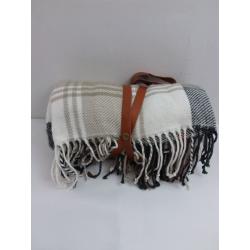 Outdoor Fall Tartan Plaid Fringe Throw Blanket - Hearth & Hand with Magnolia